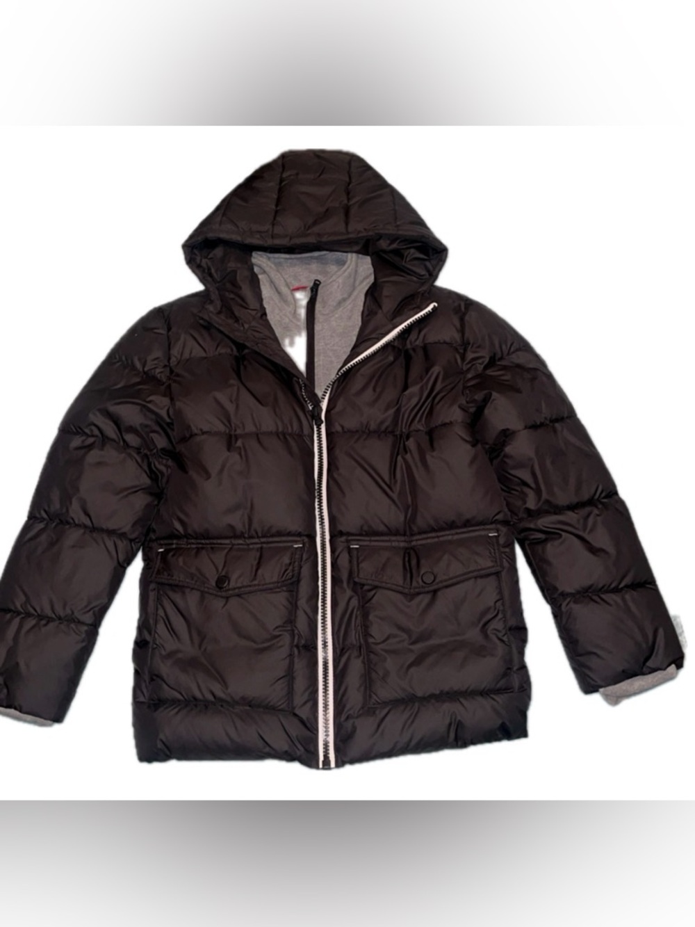 Michael Kors Boys Hooded Puffer Jacket Size 14–16 Black Winter Quilted Coat